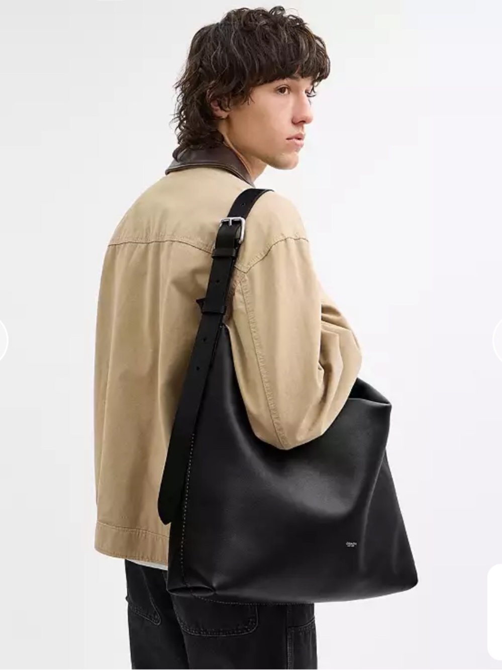 COACH MOTT MESSENGER BAG XL BLACK LEATHER SLOUCHY OVERSIZED CROSSBODY MINIMAL
